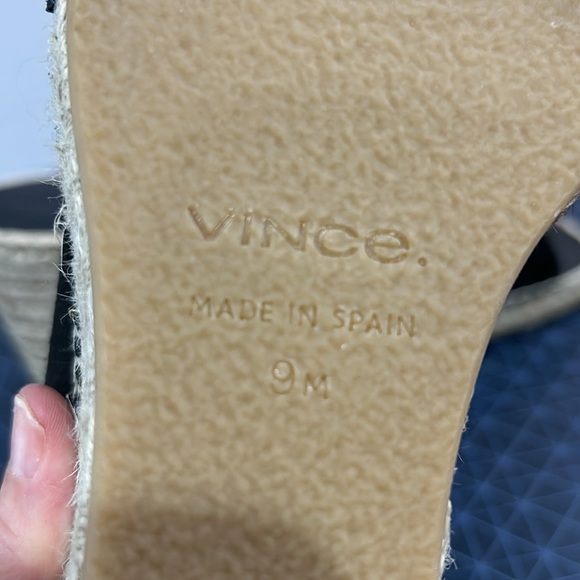 Vince Gaelan Square Toe  Crisscross Espadrille Wedge Sandals - Picture 5 of 9